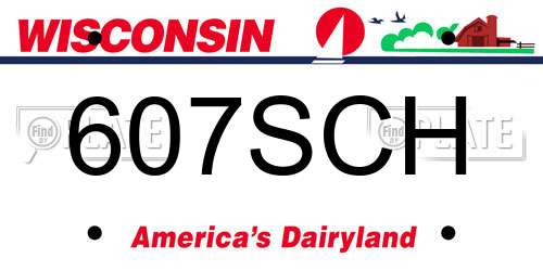 607SCH Wisconsin License Plate