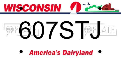 607STJ Wisconsin License Plate