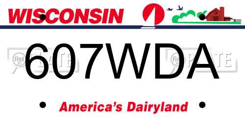 607WDA Wisconsin License Plate