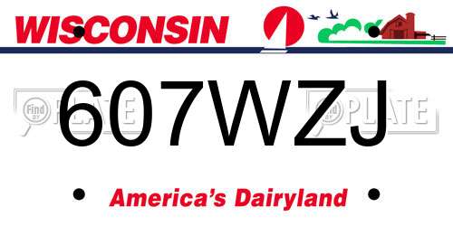 607WZJ Wisconsin License Plate