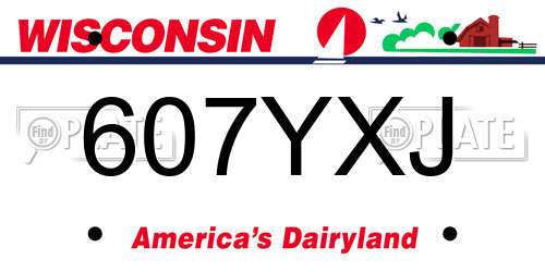 607YXJ Wisconsin License Plate