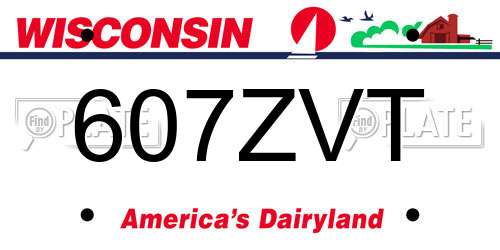 607ZVT Wisconsin License Plate