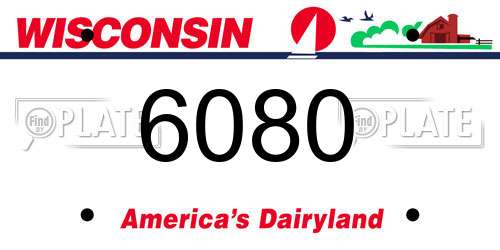 6080 Wisconsin License Plate