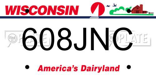 608JNC Wisconsin License Plate