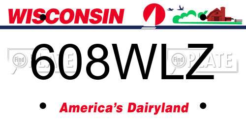 608WLZ Wisconsin License Plate