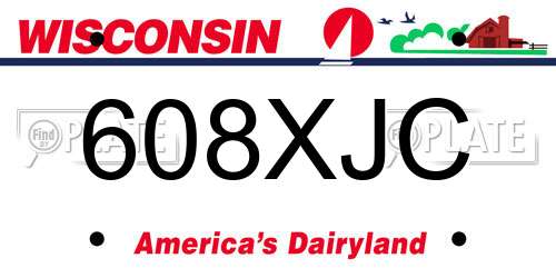 608XJC Wisconsin License Plate