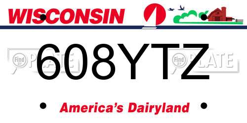 608YTZ Wisconsin License Plate