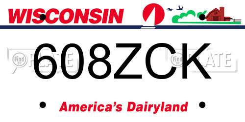 608ZCK Wisconsin License Plate