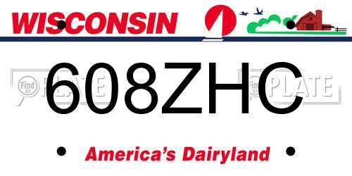 608ZHC Wisconsin License Plate