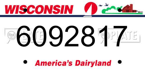6092817 Wisconsin License Plate