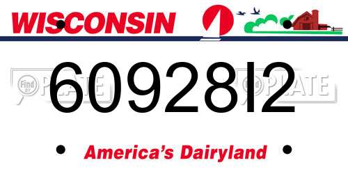60928I2 Wisconsin License Plate