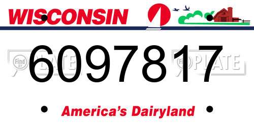 6097817 Wisconsin License Plate
