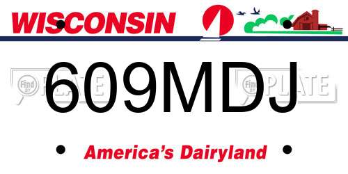 609MDJ Wisconsin License Plate