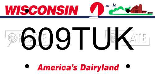 609TUK Wisconsin License Plate