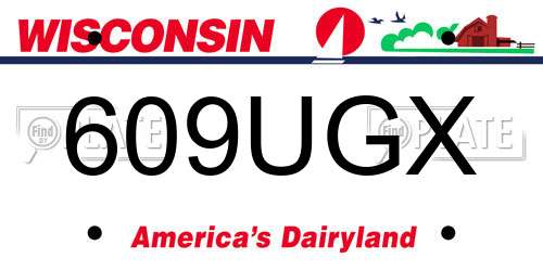 609UGX Wisconsin License Plate