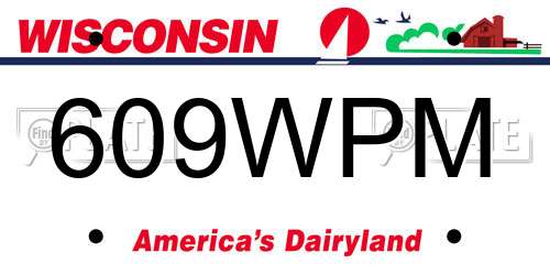 609WPM Wisconsin License Plate