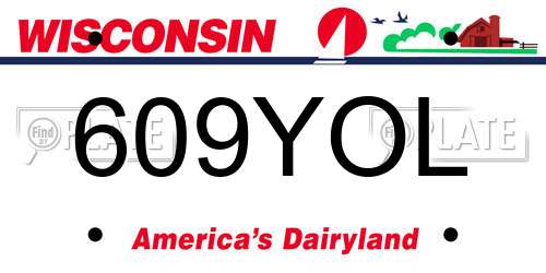 609YOL Wisconsin License Plate