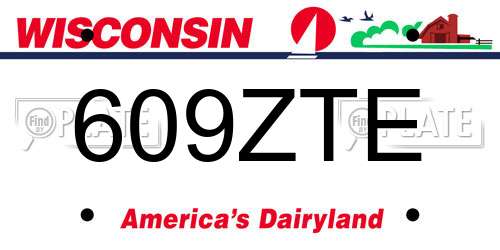 609ZTE Wisconsin License Plate