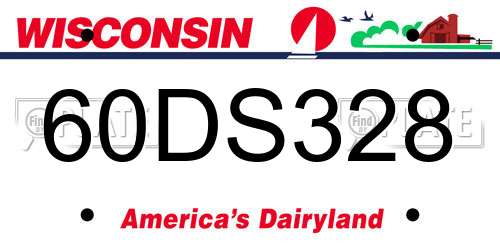 60DS328 Wisconsin License Plate