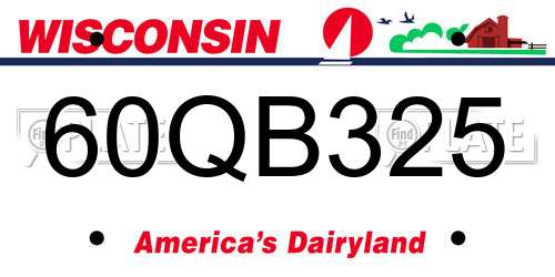 60QB325 Wisconsin License Plate