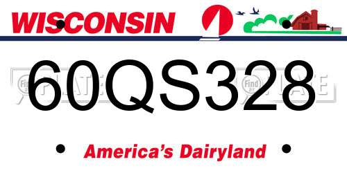 60QS328 Wisconsin License Plate