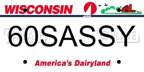 60SASSY Wisconsin License Plate