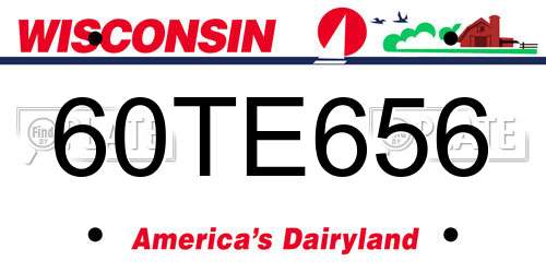 60TE656 Wisconsin License Plate