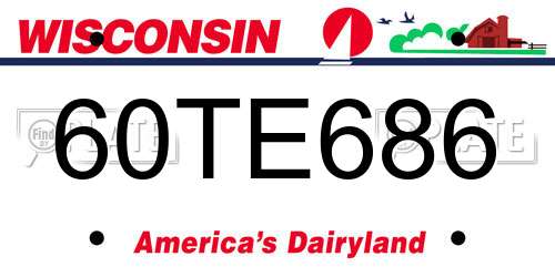 60TE686 Wisconsin License Plate