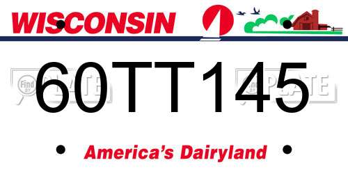 60TT145 Wisconsin License Plate