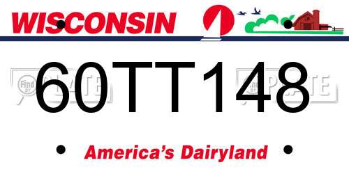 60TT148 Wisconsin License Plate