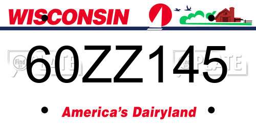 60ZZ145 Wisconsin License Plate