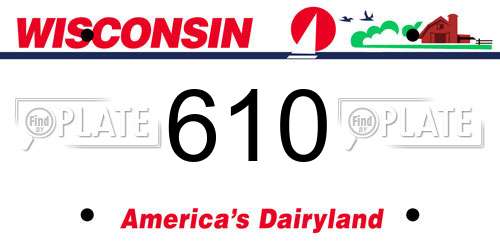 610 Wisconsin License Plate