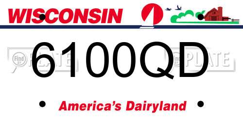 6100QD Wisconsin License Plate
