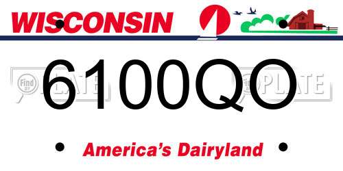 6100QO Wisconsin License Plate