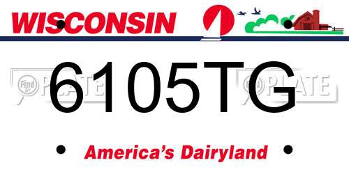 6105TG Wisconsin License Plate
