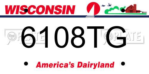 6108TG Wisconsin License Plate