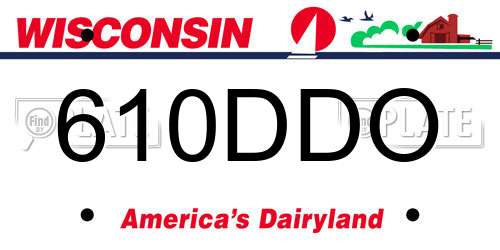 610DDO Wisconsin License Plate