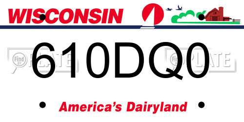 610DQ0 Wisconsin License Plate