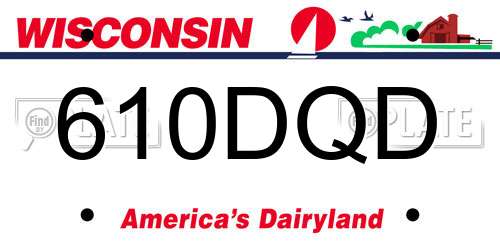 610DQD Wisconsin License Plate