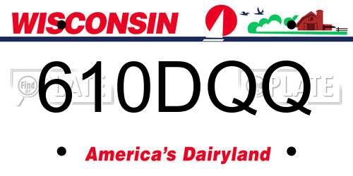 610DQQ Wisconsin License Plate