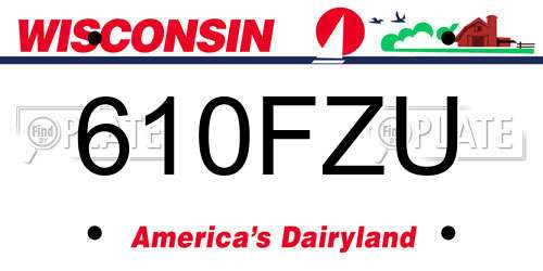 610FZU Wisconsin License Plate