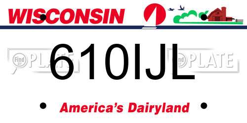 610IJL Wisconsin License Plate