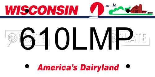 610LMP Wisconsin License Plate