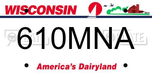610MNA Wisconsin License Plate