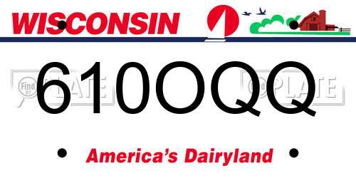 610OQQ Wisconsin License Plate