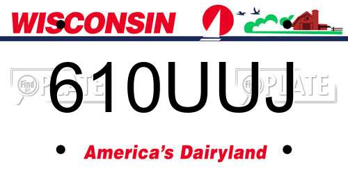 610UUJ Wisconsin License Plate