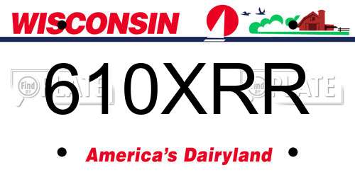 610XRR Wisconsin License Plate