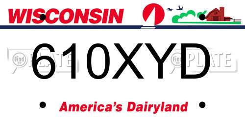 610XYD Wisconsin License Plate