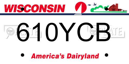 610YCB Wisconsin License Plate