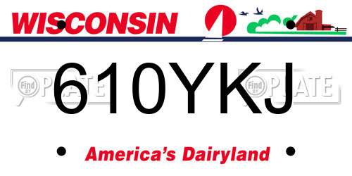 610YKJ Wisconsin License Plate
